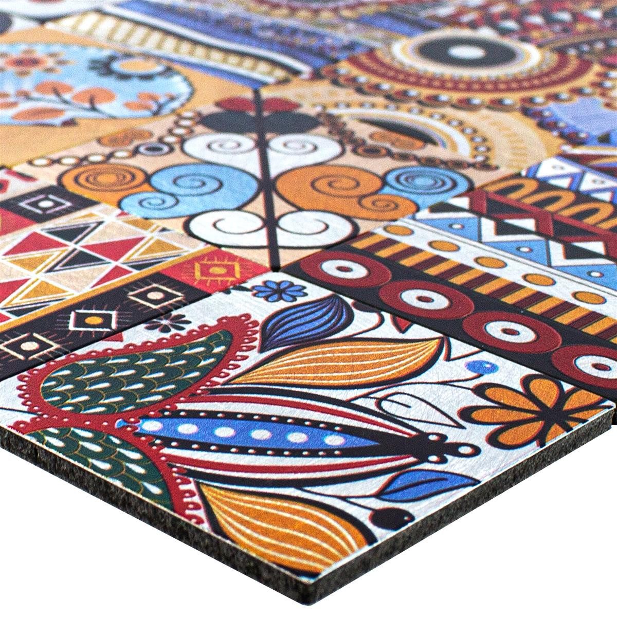 Mosafil Mosaikfliesen Metall Retro Mosaik Fliesen AyBatur Selbstklebend Bunt, Aluminium 30.500x30.500, bunt, Wasserfest