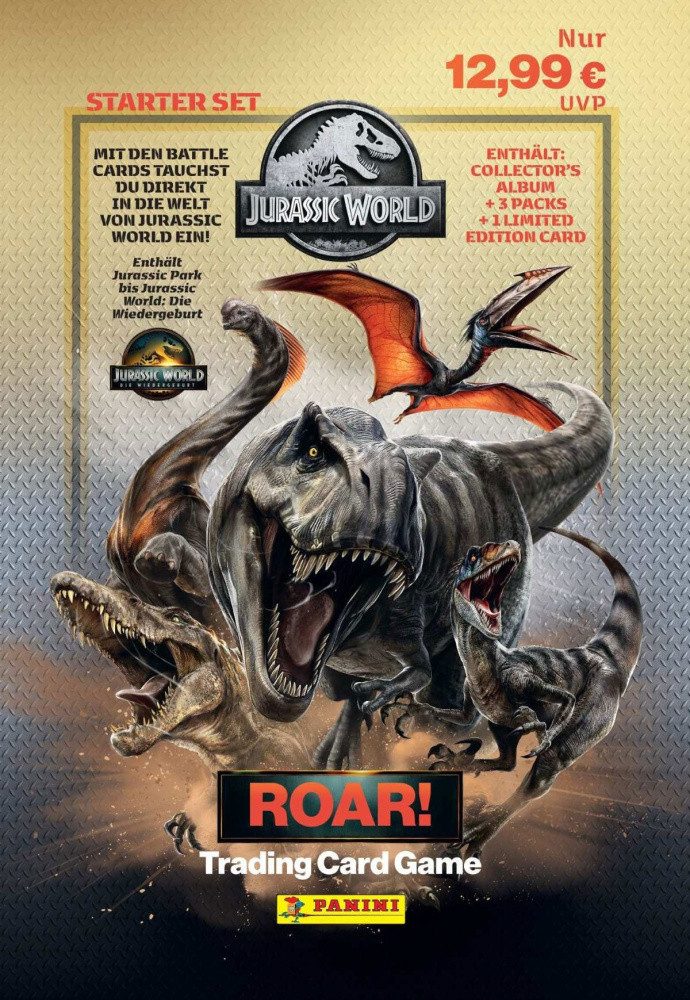 Panini Sammelkarte Jurassic World Roar Trading Cards Starterset *Deutsche Version*