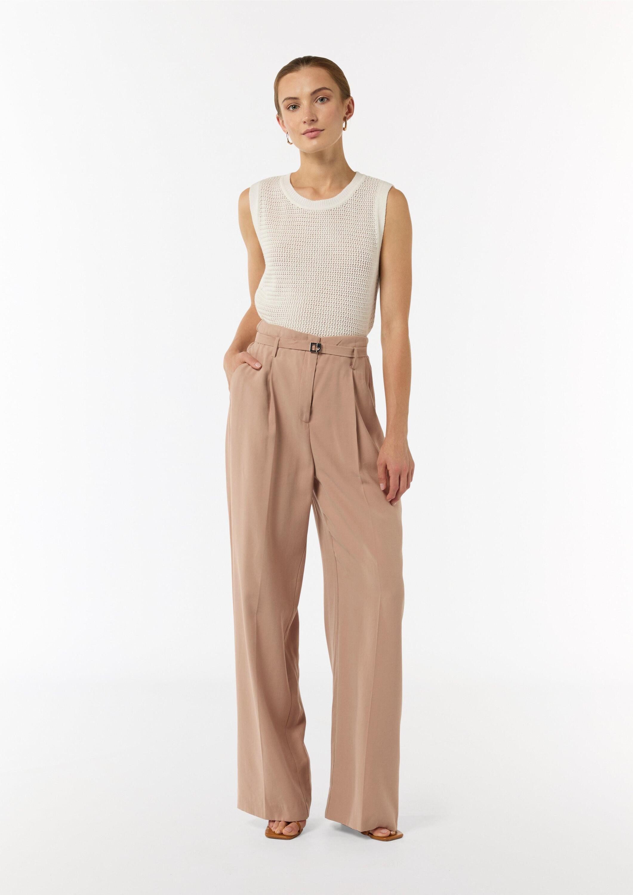 comma Chinos Hose Loose: Weite Hose aus Piqué