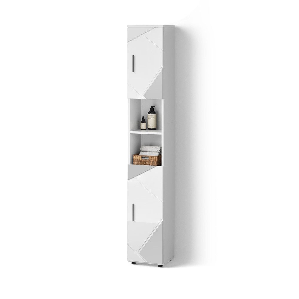 Livinity® Hochschrank Ronco, Weiß Hochglanz mit günstig online kaufen