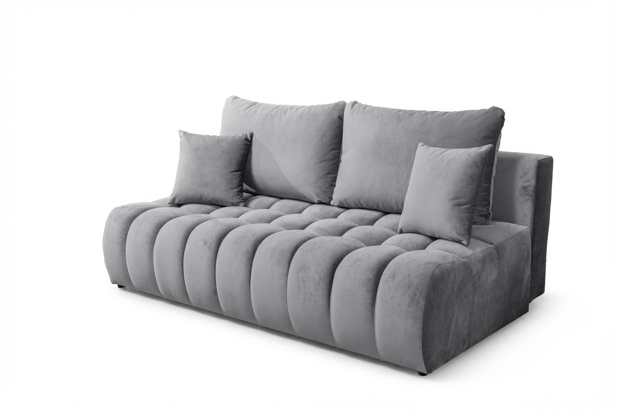 Fun Möbel 3-Sitzer Sofa mit Schlaffunktion NINA in Stoff Soft (Plüsch), inkl. 2 x Rückenkissen und. 2 x Zierkissen