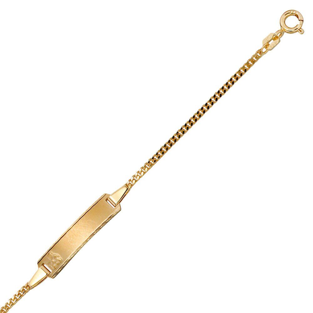 Schmuck Krone Goldarmband Goldarmband für Engel 333 Kinder Schildband 14cm mit Gelbgold Armband Gold