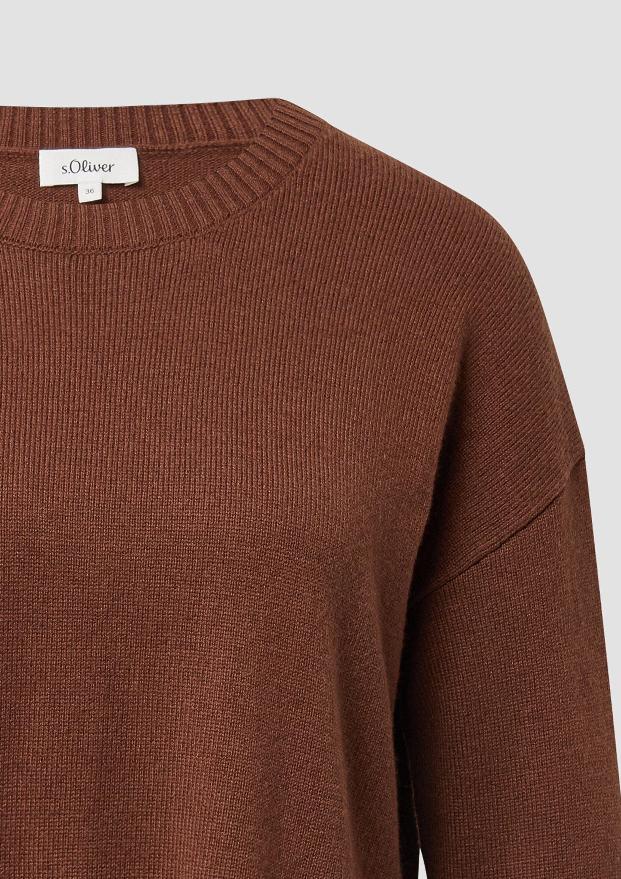 s.Oliver Longpullover Strickpullover Strickpullover mit Seitenschlitzen