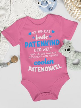 Shirtracer Shirtbody Ich bin das beste Patenkind der Welt weiß/blau Patenonkel Baby