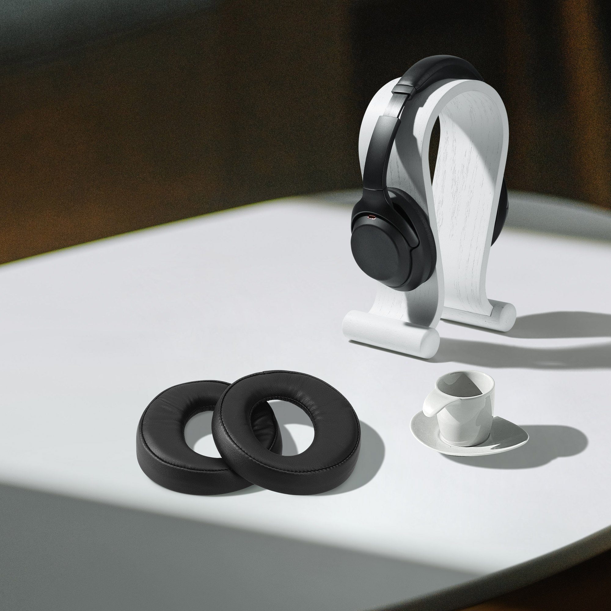 kwmobile 2x Ohr Kopfhörer Polster Polster Over - Headphones) (Ohrpolster Kunstleder für PS4 Ohrpolster Sony für Ear