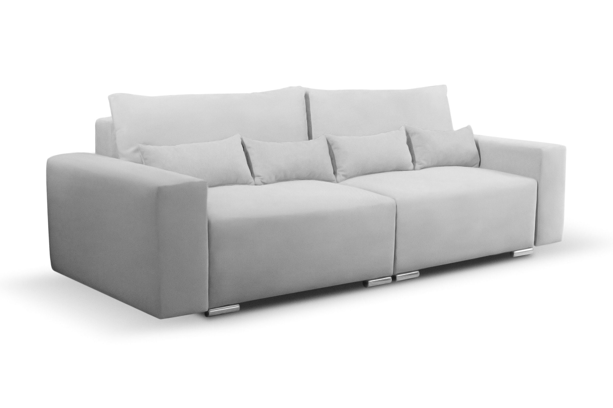 Sofa, 2-Sitzer, mit Stylefy Bettfunktion Korfu, frei Design, Raum stellbar, 3-Sitzer im Kissen, inklusive Modern