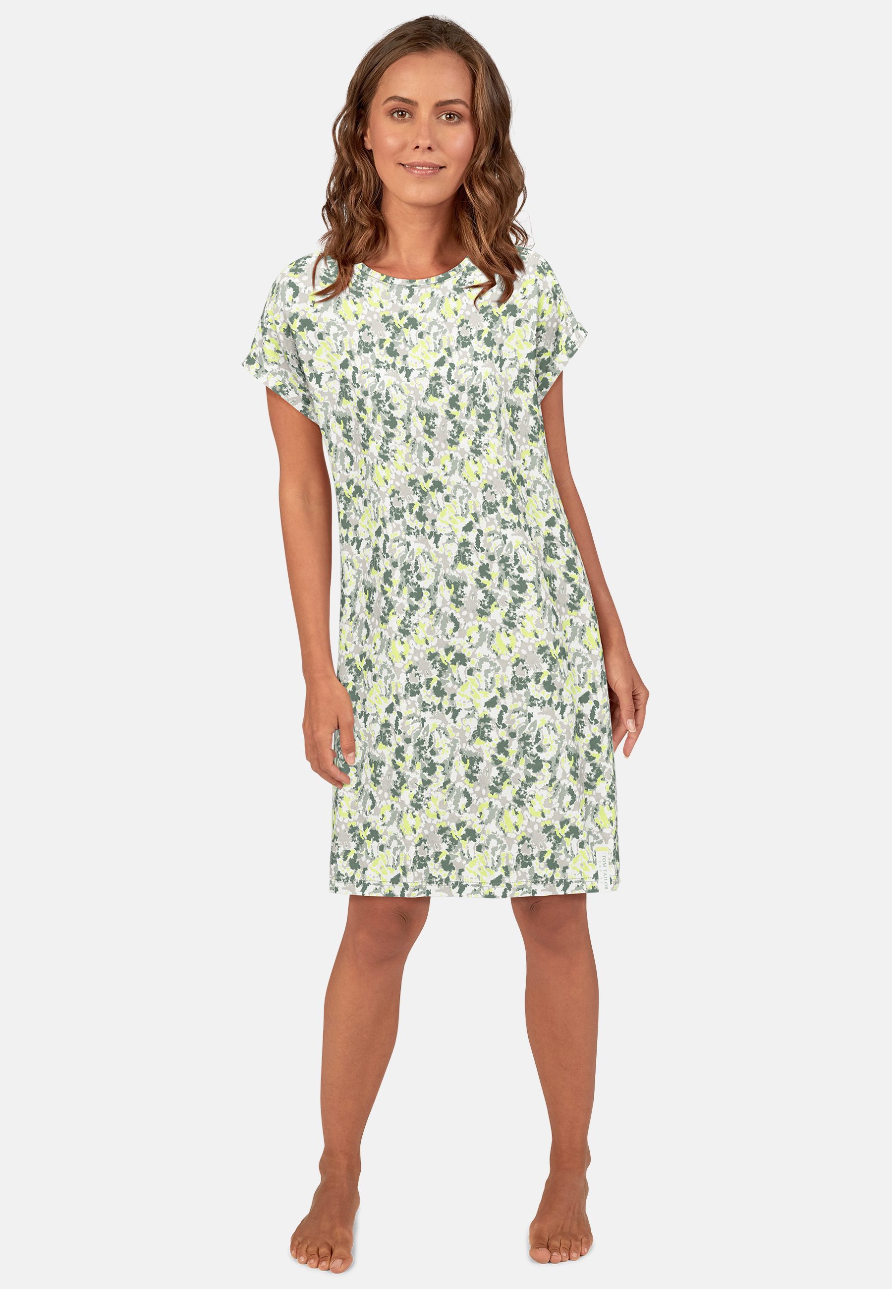 TOM TAILOR Nachthemd TOM TAILOR Damen Nachthemd grün bedruckt (1-tlg) günstig online kaufen