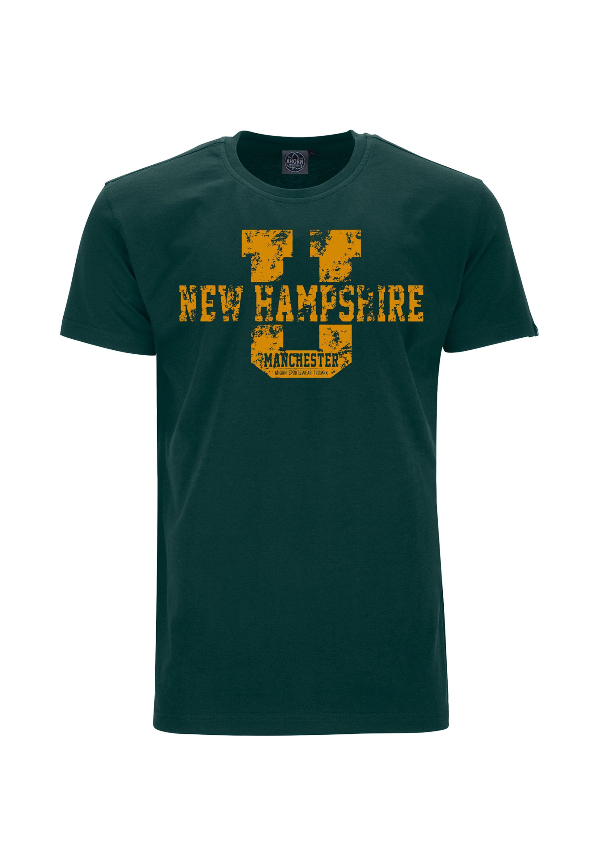 AHORN SPORTSWEAR T-Shirt NEW HAMPSHIRE mit sportlichem Front-Motiv dunkelgrün