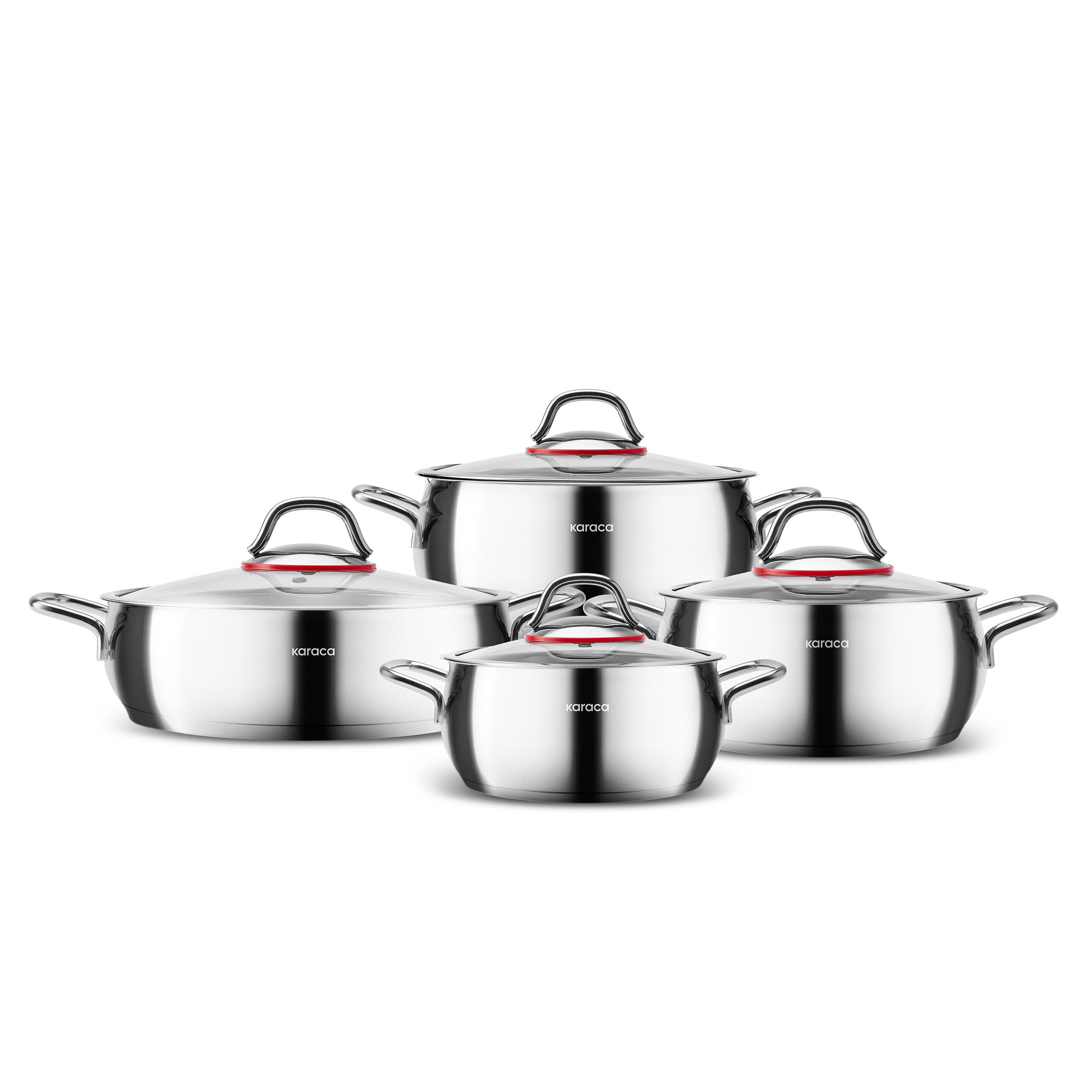 Topf-Set Emirgan 8-Tlg, Kochgeschirr Set aus Stahl Topfset