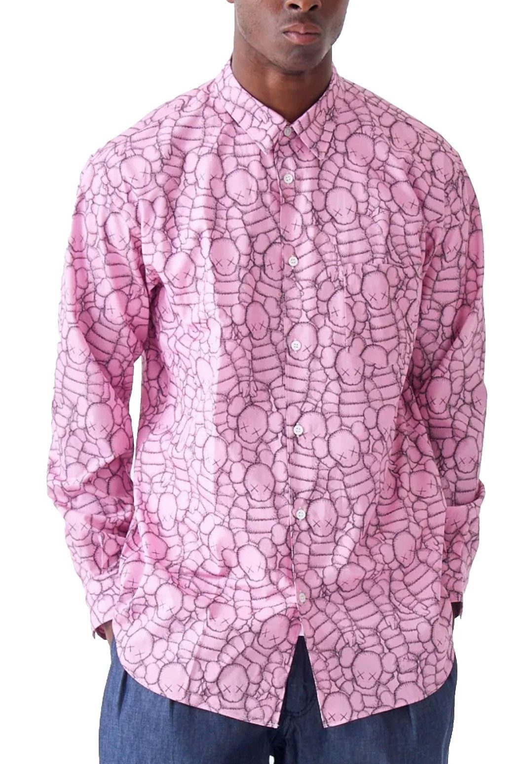 COMME des GARÇONS Langarmhemd x KAWS Chum Printed Dress Shirt Limitierte Sammler-Edition Sammlerstück – Deadstock, perfekt für Fashion Kunstliebhaber