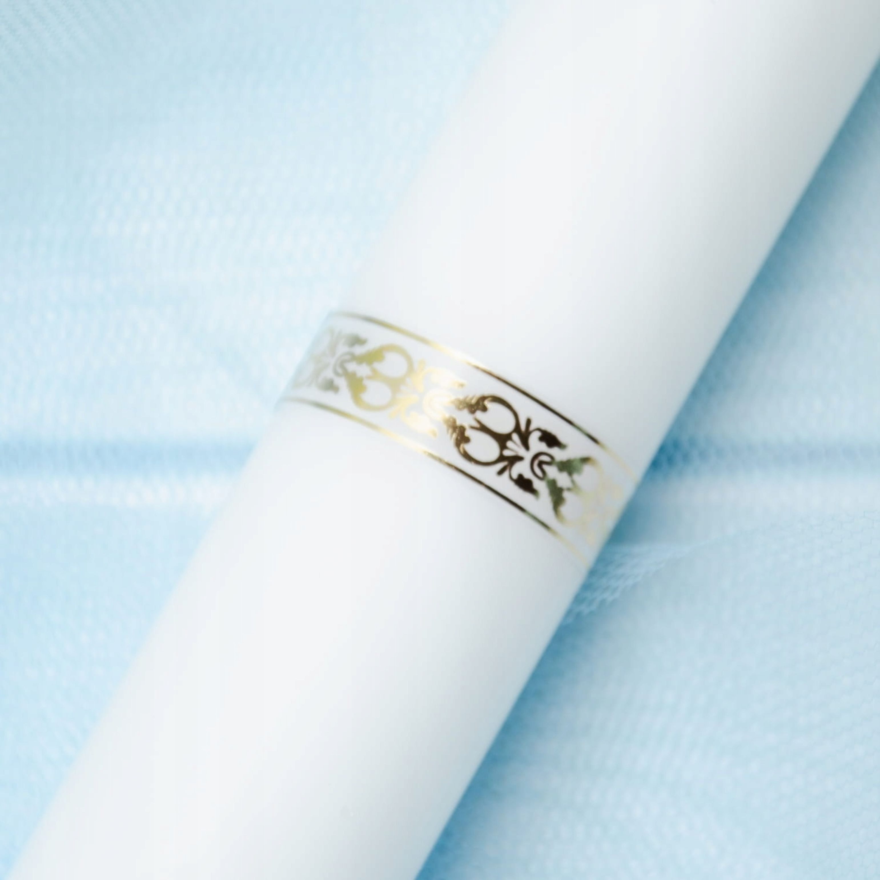 Festivalartikel Taufkarte Taufkerze Junge Blau Gold 40cm Handdekoriert Gromnica