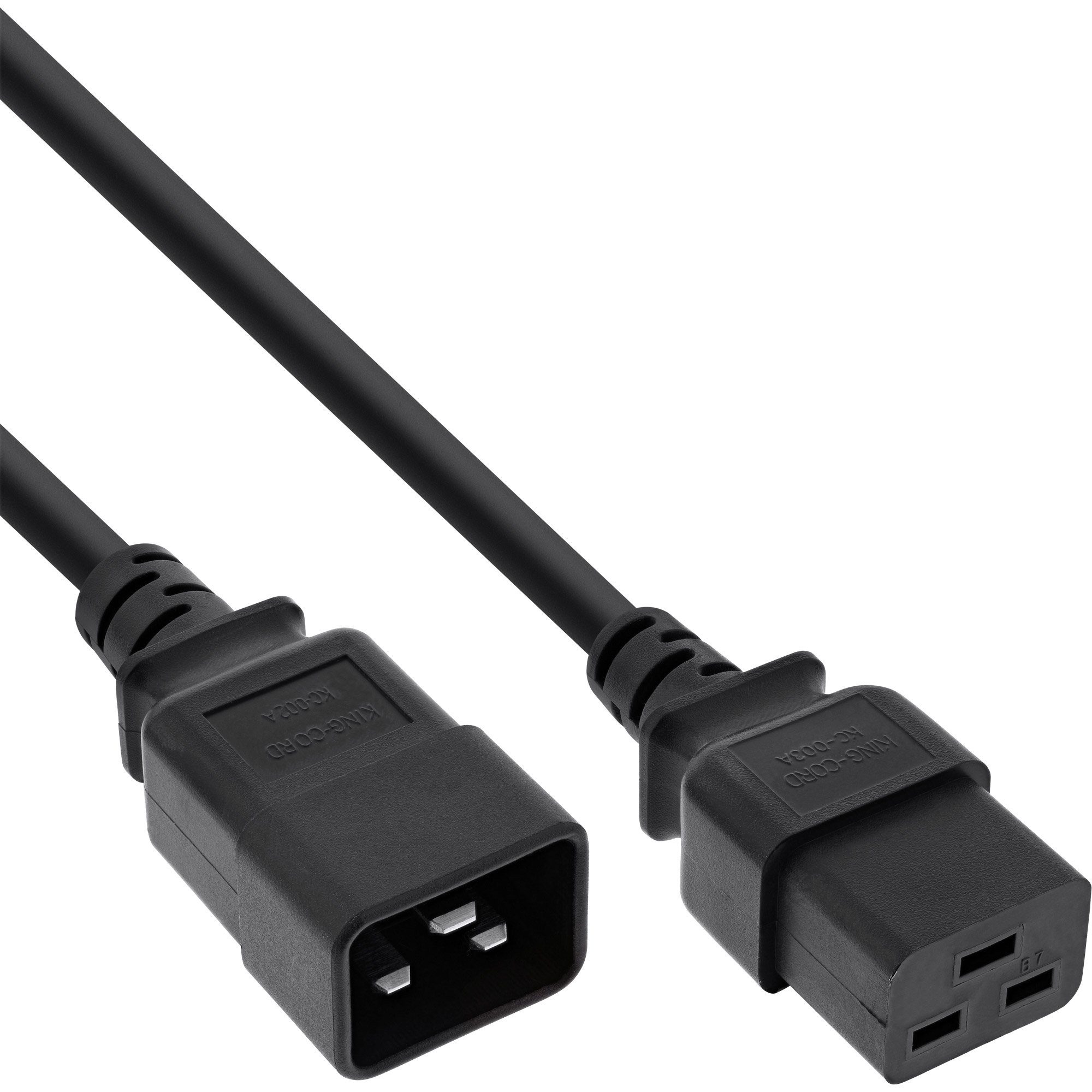 InLine® Kaltgeräteverlängerung 16A, C19 auf C20, 10m Stromkabel
