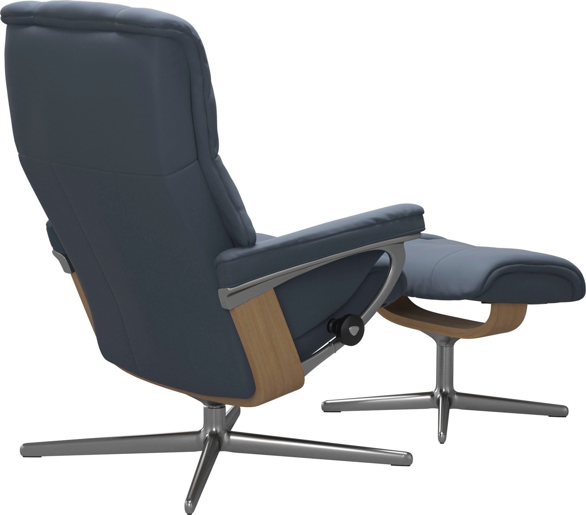 Stressless® Relaxsessel Mayfair (Set, Relaxsessel mit Größe M Hocker), Hocker, mit Cross Base, & S, L, Holzakzent mit Eiche