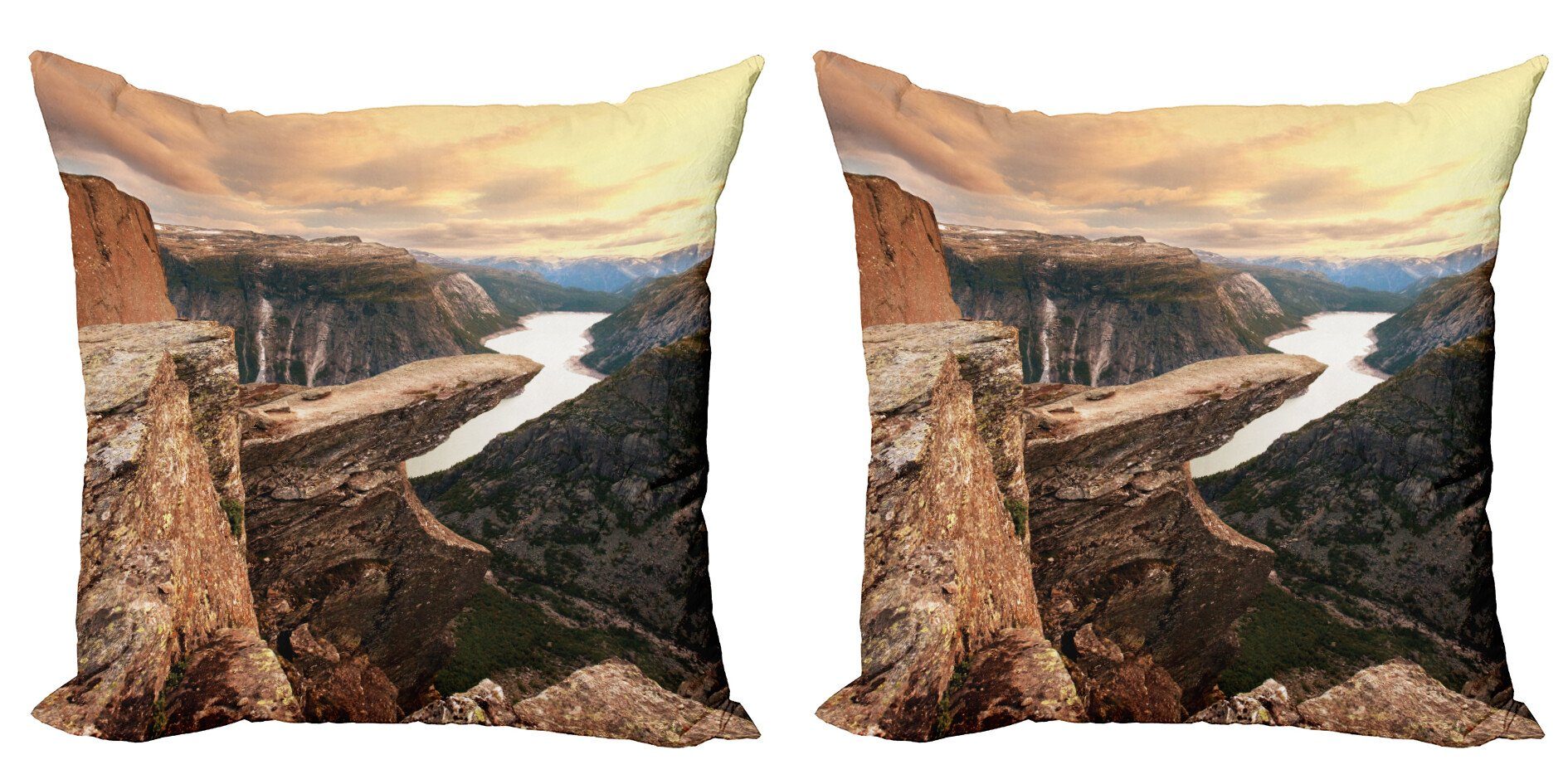 Kissenbezüge Modern Accent Doppelseitiger Digitaldruck, Abakuhaus (2 Stück), Berg River Canyon Norwegen