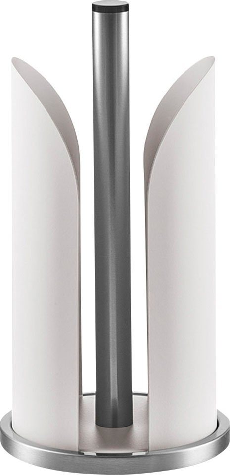 Zeller Present Küchenorganizer-Set Küchenrollenhalter, Edelstahl/Metall,  matt grau, Ø15 x 30,5 cm