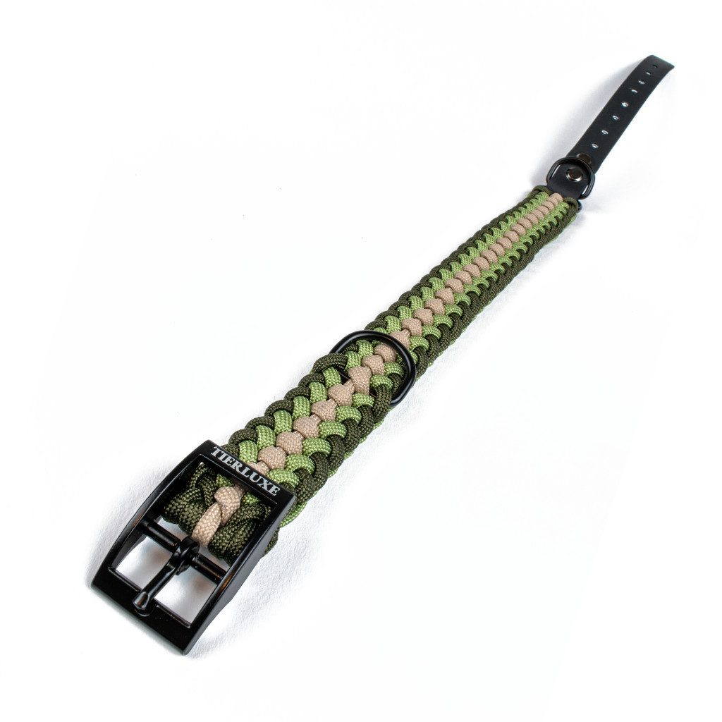 Tierluxe Hunde-Halsband Foxy, Paracord, Biothane, Metall, Handgemacht