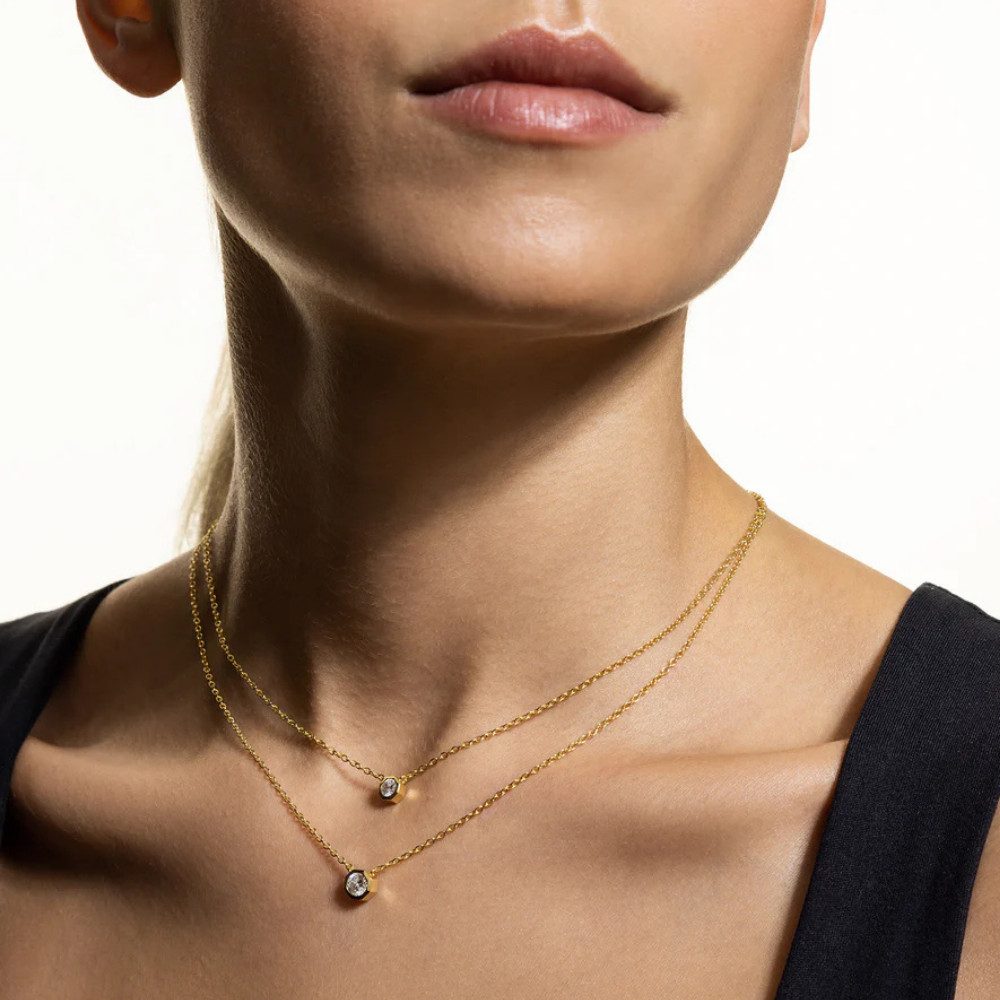 XENOX Kette mit Anhänger XS10658G, Vergoldet, Zirkonia, Damen