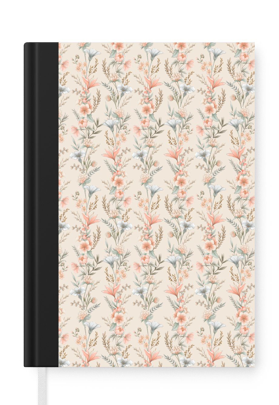 MuchoWow Notizbuch Blumen - Pastell - Farben, Journal, Merkzettel, Tagebuch, Notizheft, A5, 98 Seiten, Haushaltsbuch