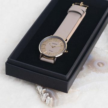 OOZOO Quarzuhr Oozoo Damen Armbanduhr Vintage Series, (Analoguhr), Damenuhr rund, mittel (ca. 32mm) Lederarmband, Fashion-Style