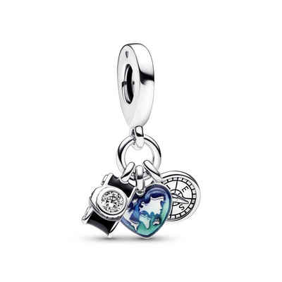 Pandora Bead Pandora Charm Anhänger Camera,Heart&Compass 792703C01 Silber