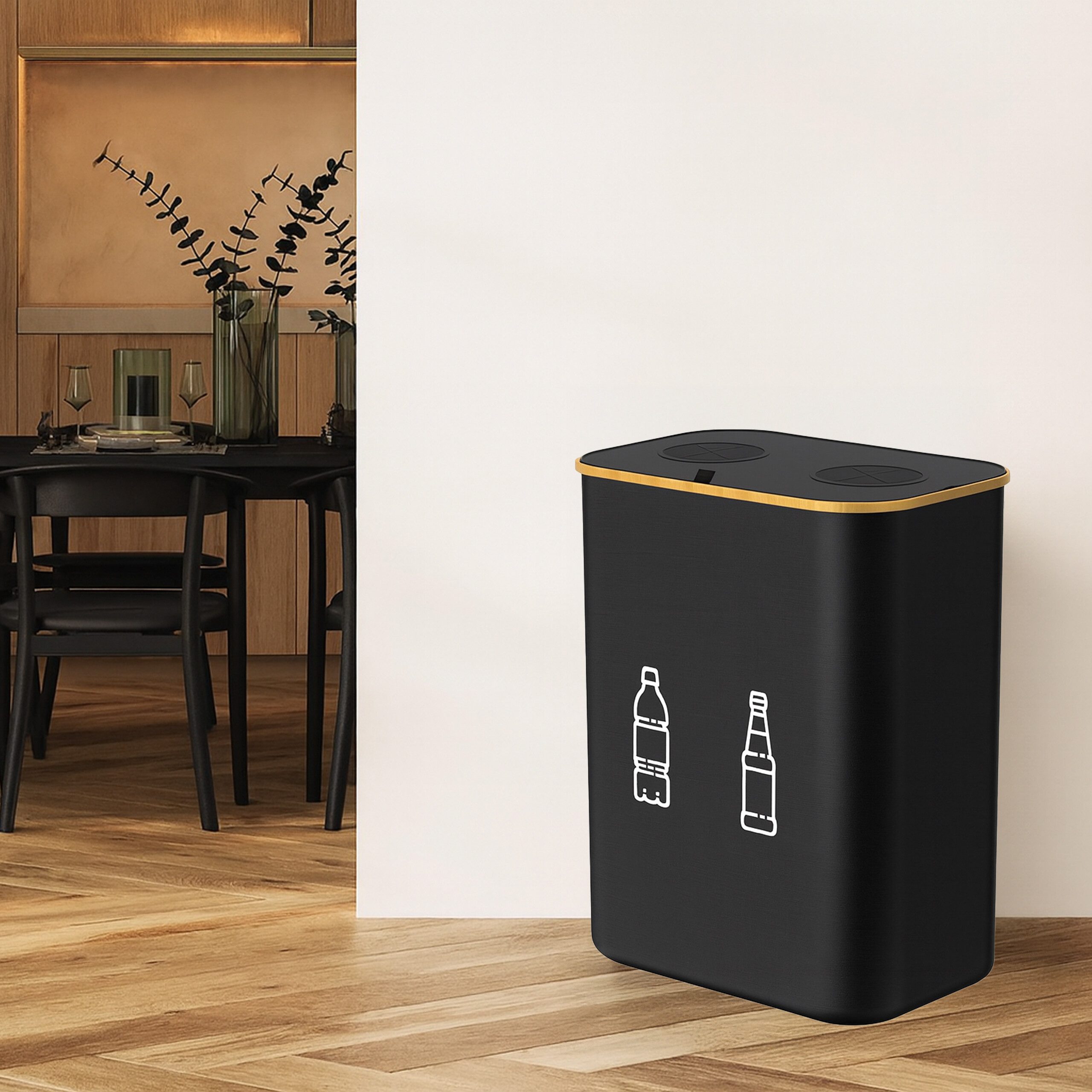 relaxdays Flaschensammler Pfandflaschen Sammelbehälter 160l, schwarz