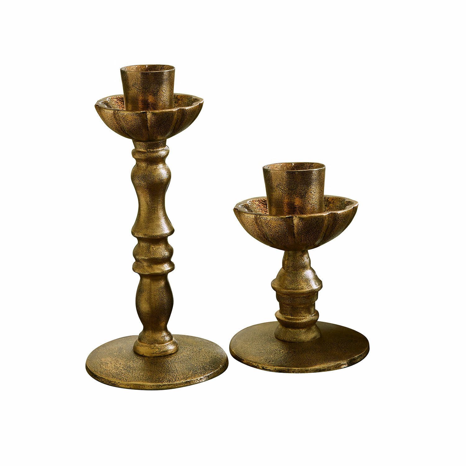 Mirabeau Kerzenständer Kerzenständer 2er Set Zalethar antikmessing, none – Bild 2 von 5