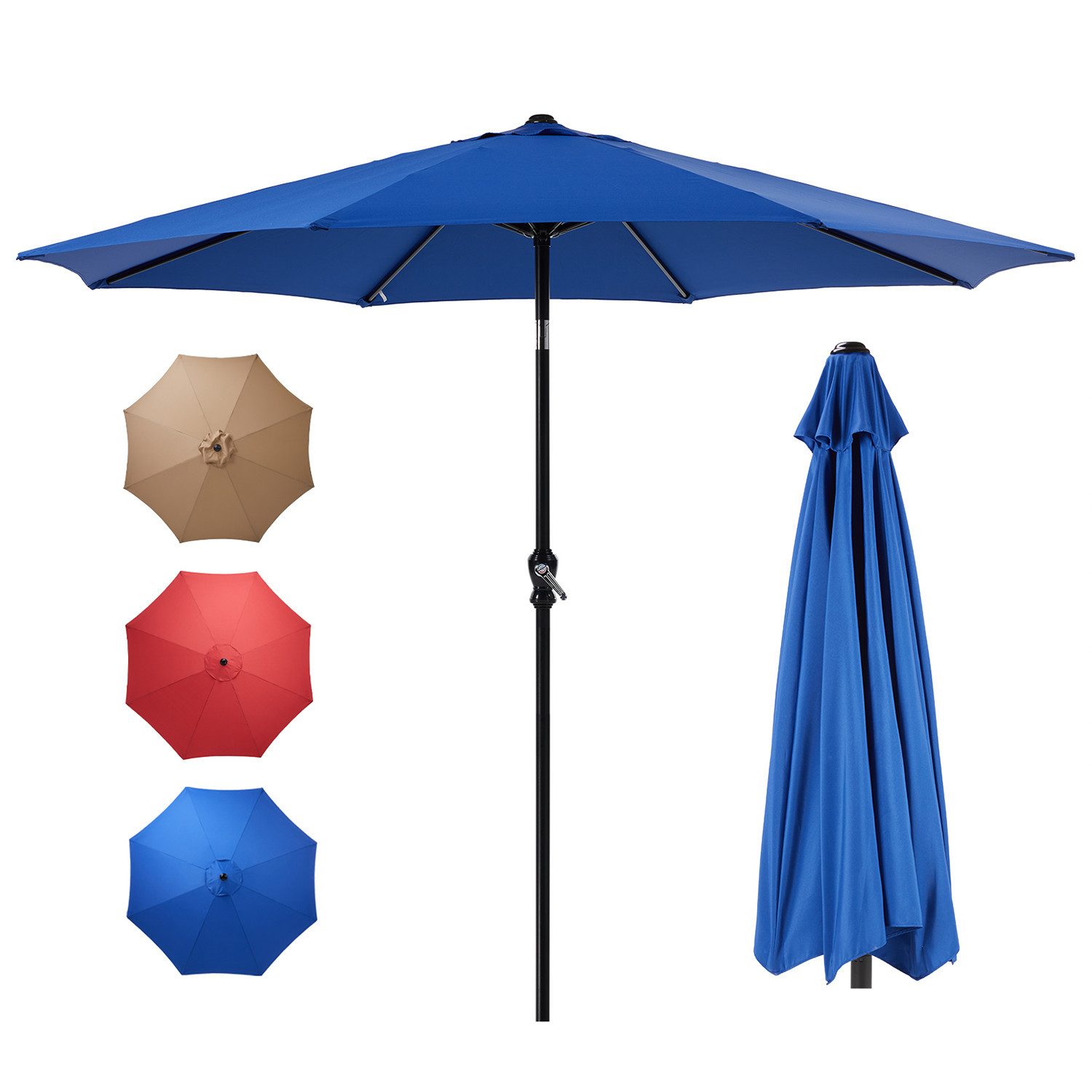 Fanttik Sonnenschirm wasserdicht Terrassenschirm mit Knopfneigung günstig online kaufen