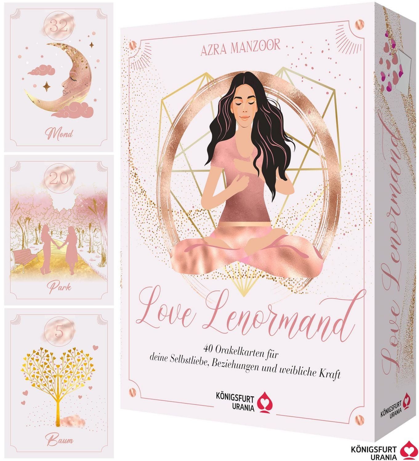 Love Lenormand - 40 Orakelkarten für deine Selbstliebe, Beziehung, wei / Azra Manzoor