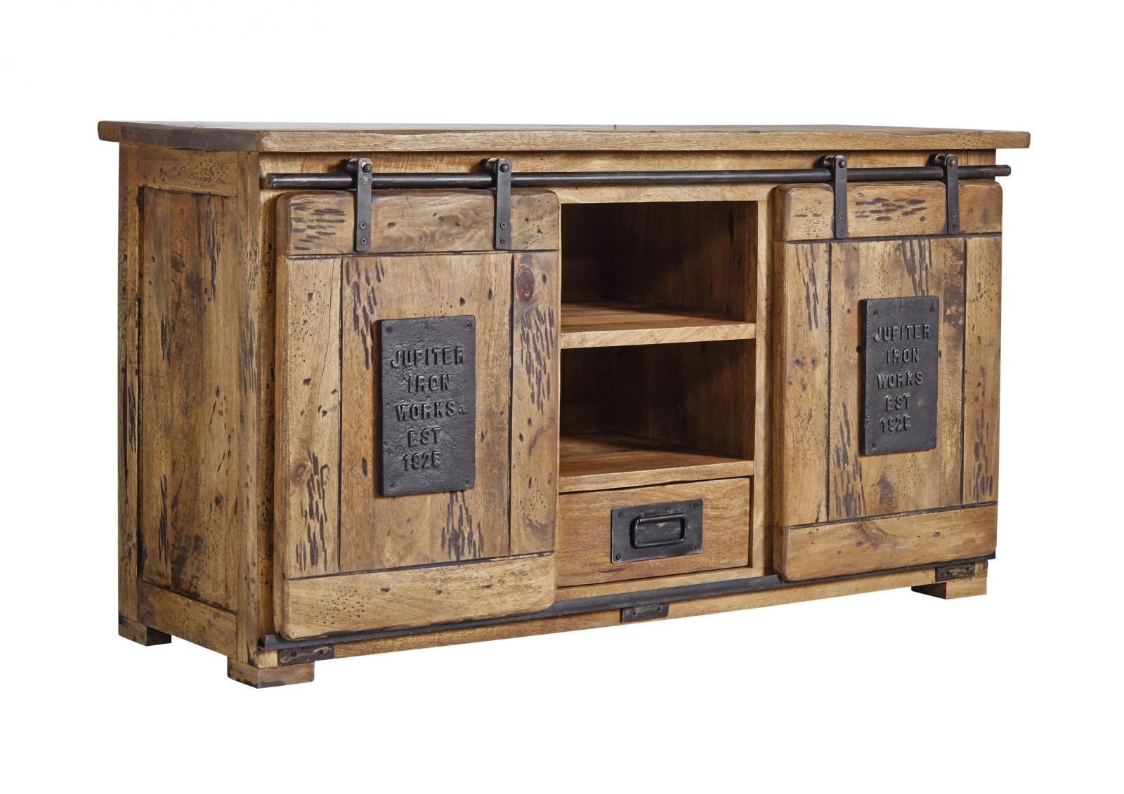 Massivmoebel24 Sideboard (Massivholz), Mango 128x45x70 natur lackiert RAILW günstig online kaufen
