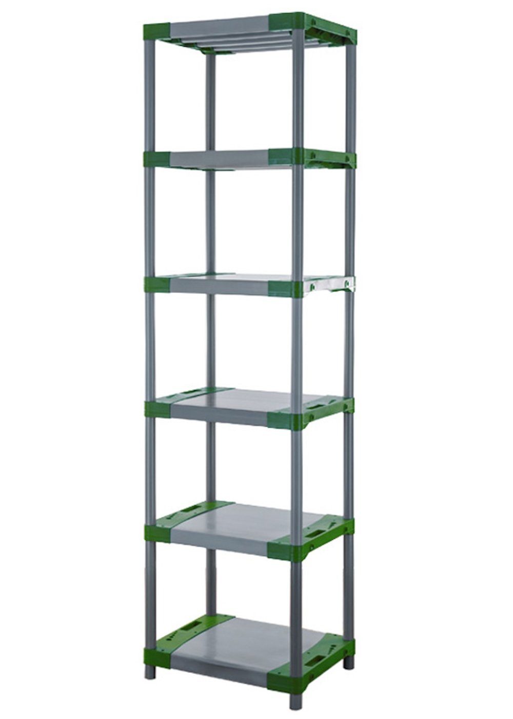 PROREGAL® Standregal Kunststoffregal GREY BEAR, HxBxT 220x60x46cm, Fachl. 160kg, Grau-Grün