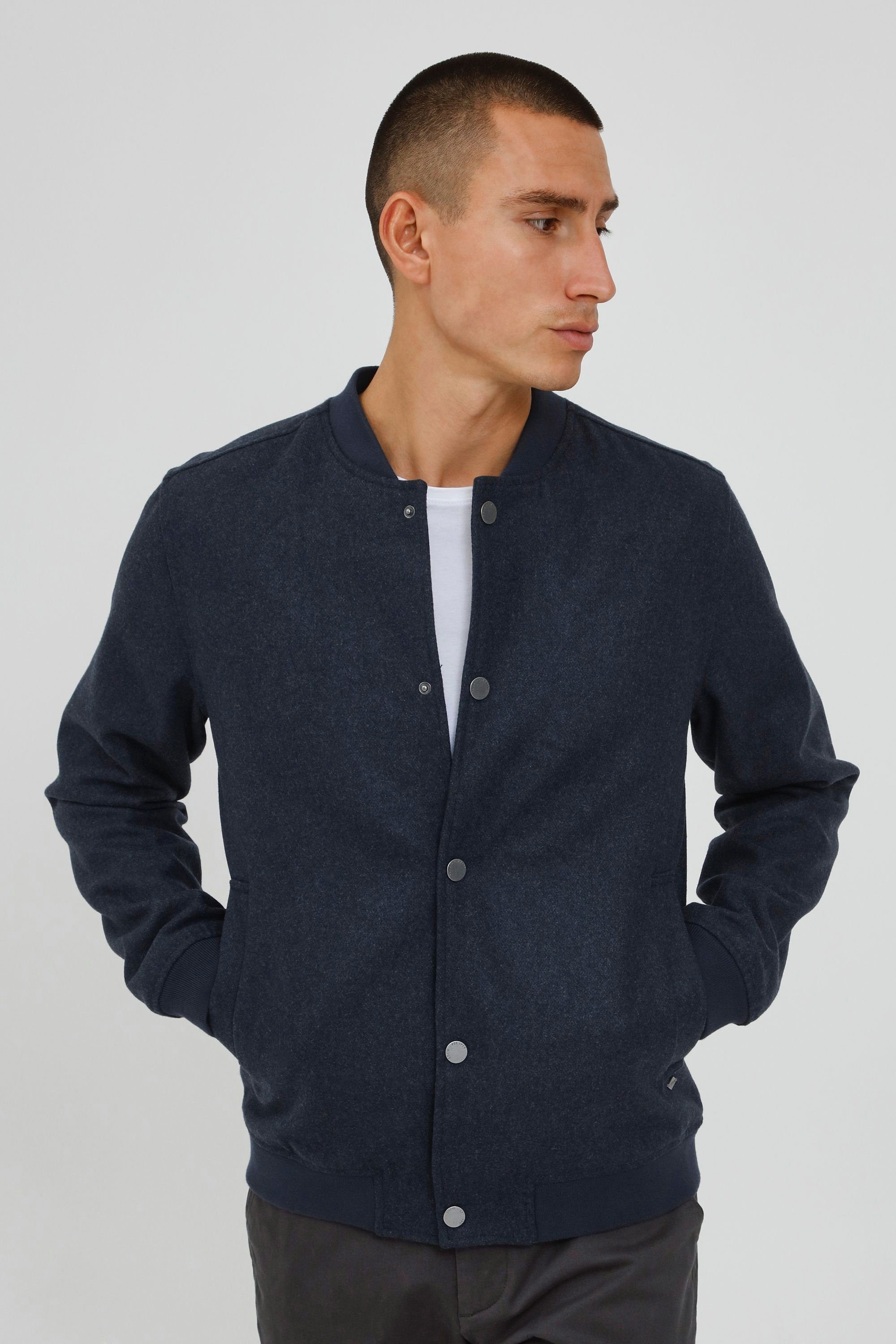 SDLio Insignia Melange !Solid Kurzjacke Blouson Blue (1940101) in Woll-Optik