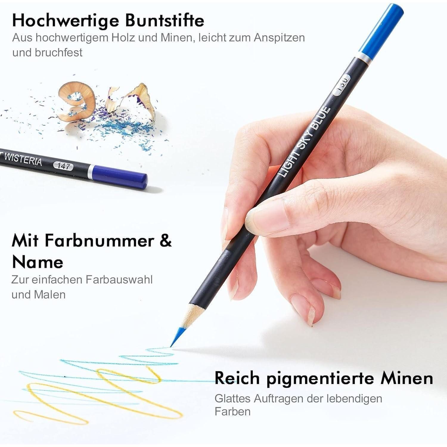 LuxusKollektion Buntstift Buntstifte Set 80 professionelle Farbstifte Malbuch Skizzenbuch Kinder