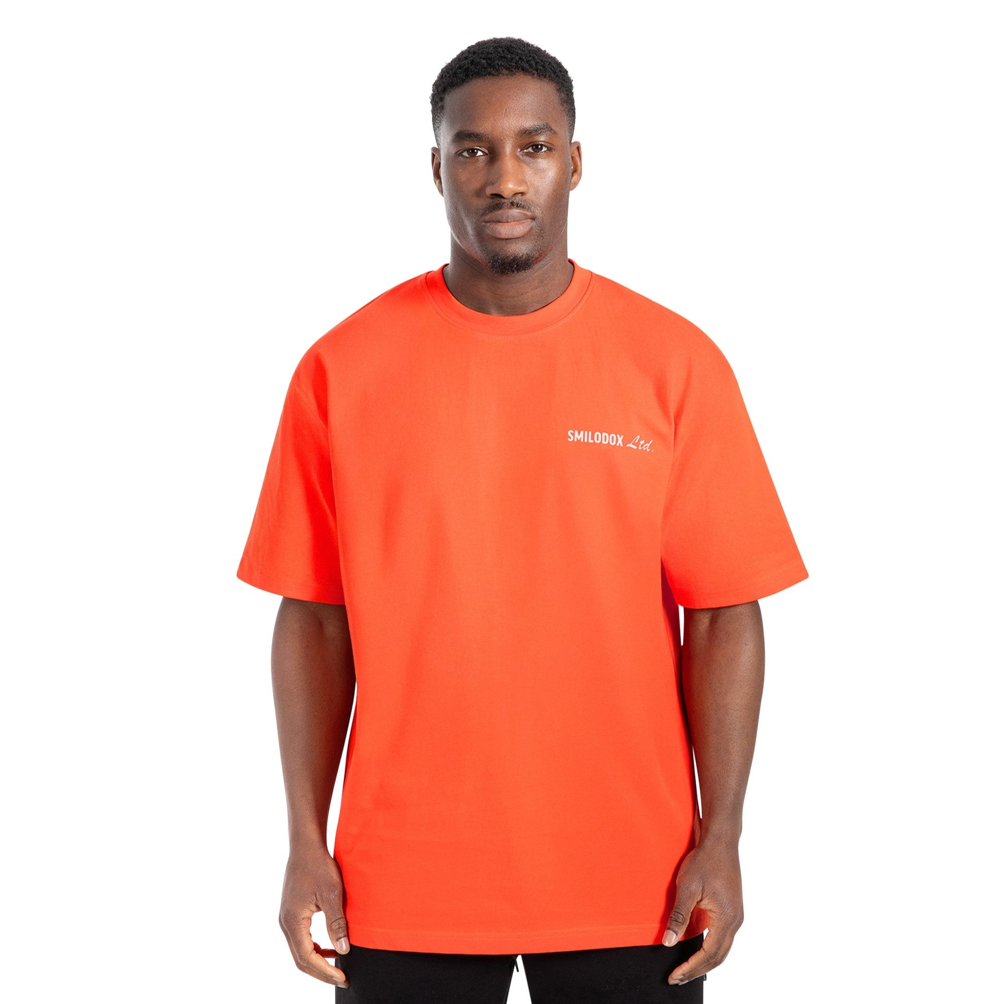 Smilodox T-Shirt Unisex Liquid Brail, Oversize Shirt großes Logo-Print, 100% Baumwolle, Atmungsaktives Funktionsshirt, locker geschnitten, Perfekter Stoff