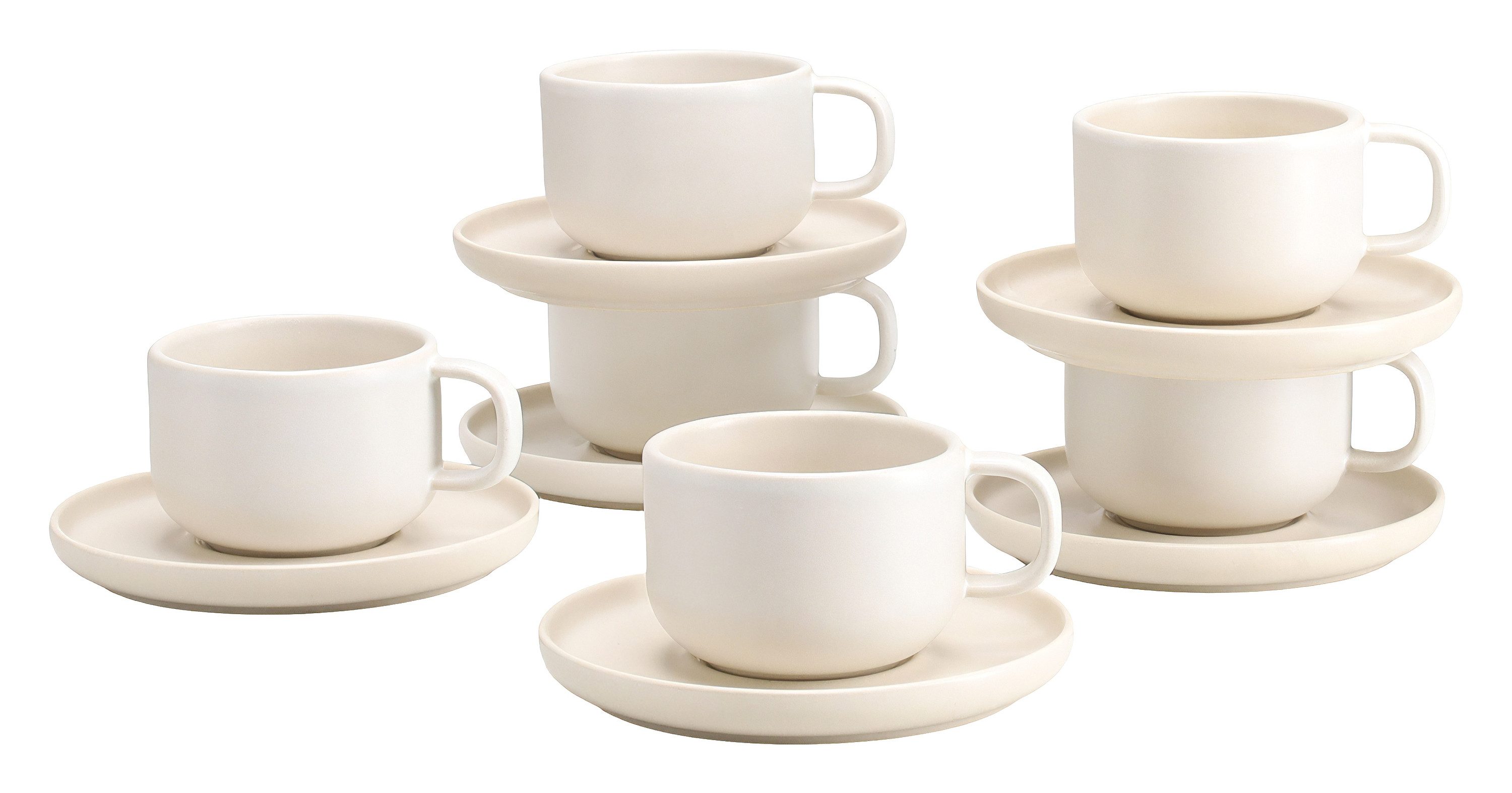 CreaTable Espressotasse Uno Offwhite, 12-tlg., Steinzeug