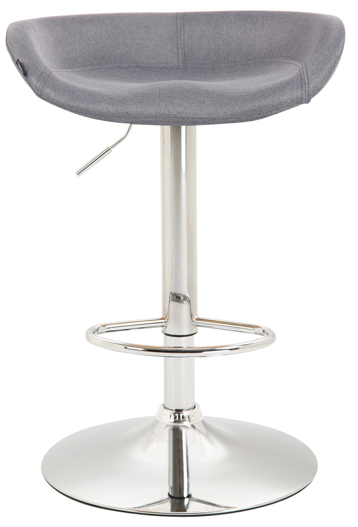 Sitzfläche: Hocker & Küche TPFLiving (Barstuhl für Barhocker mit Theke Stoff - Grau und drehbar Metall Anna höhenverstellbar), Fußstütze angenehmer 360° chrom Gestell -