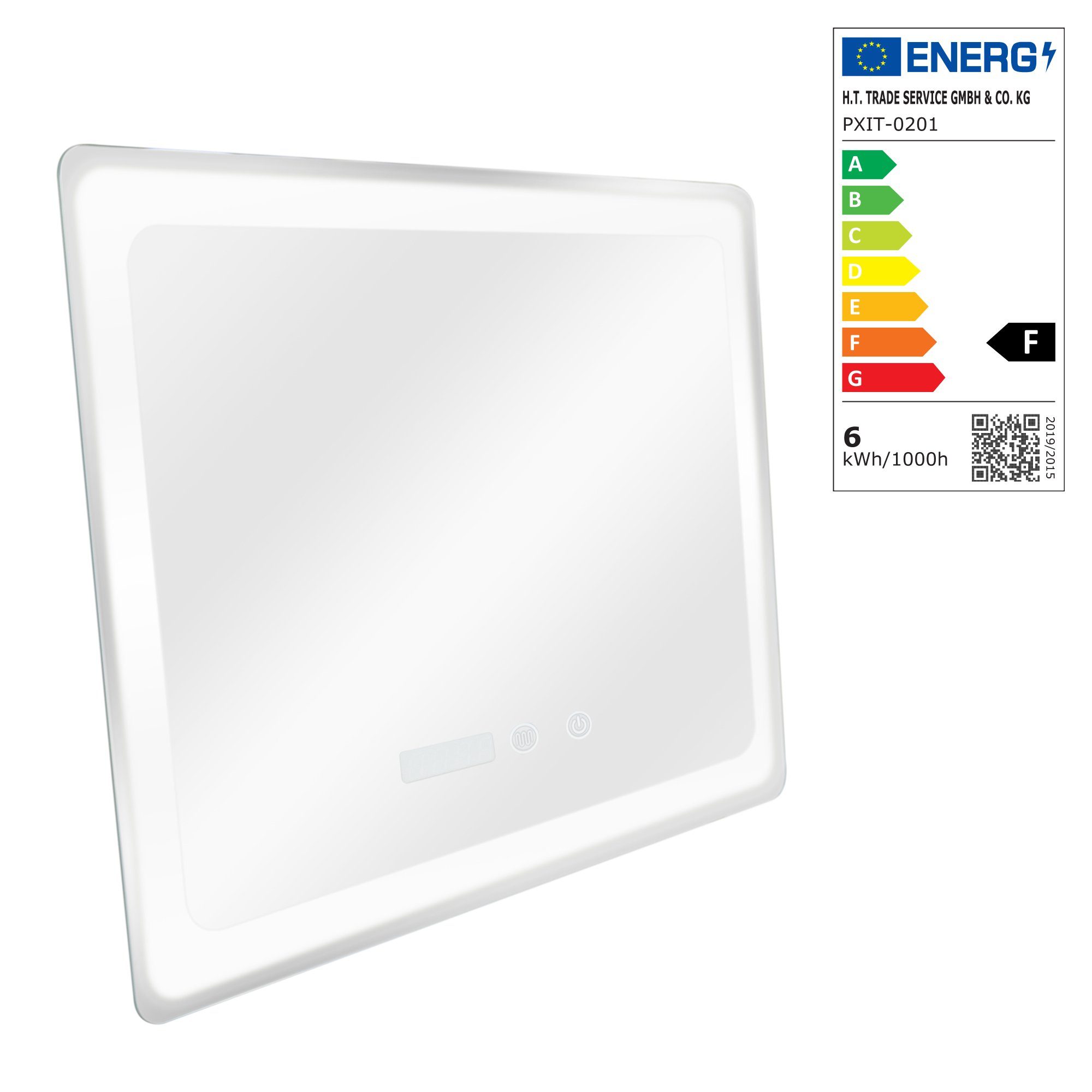 pro.tec Badspiegel, »Casoli« LED Beleuchtung 3 Lichtfarben Silber 45x60cm