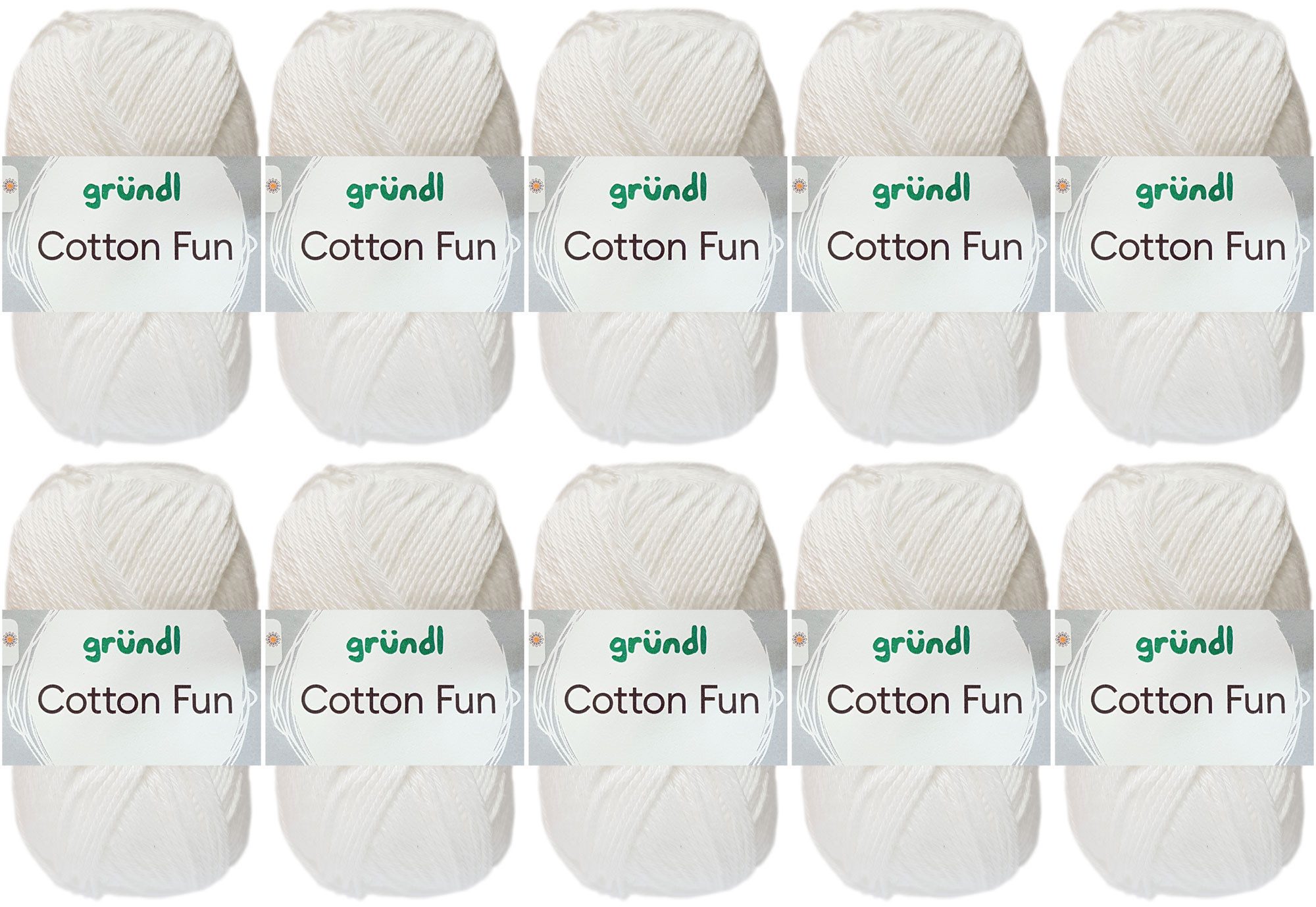 Gründl 10x50 Gramm Gründl Cotton Fun (von einer Farbe) Farbauswahl Häkelwolle