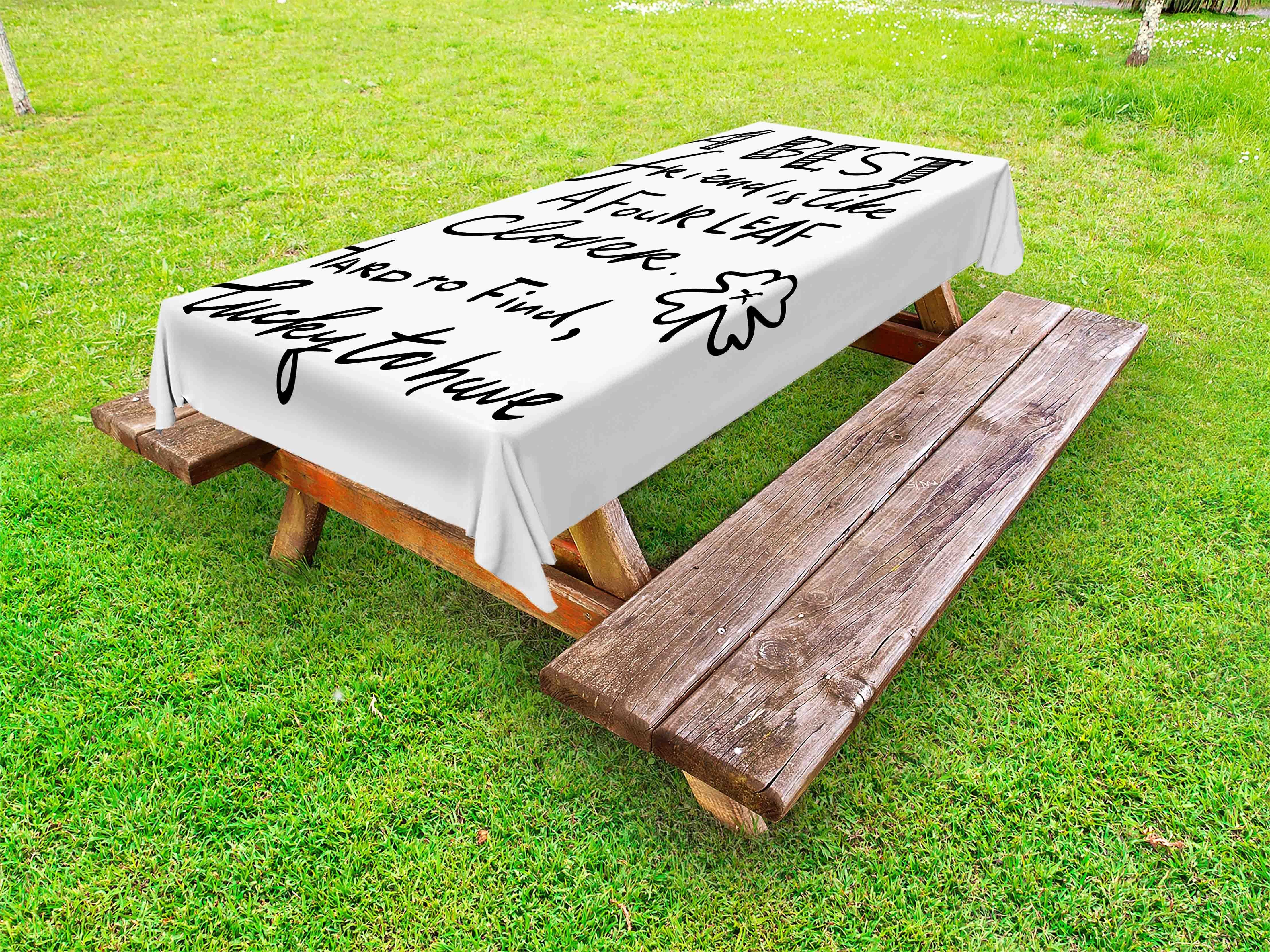 Abakuhaus Tischdecke dekorative waschbare Picknick-Tischdecke, Bester Freund Wie ein 4 Leaf Clover