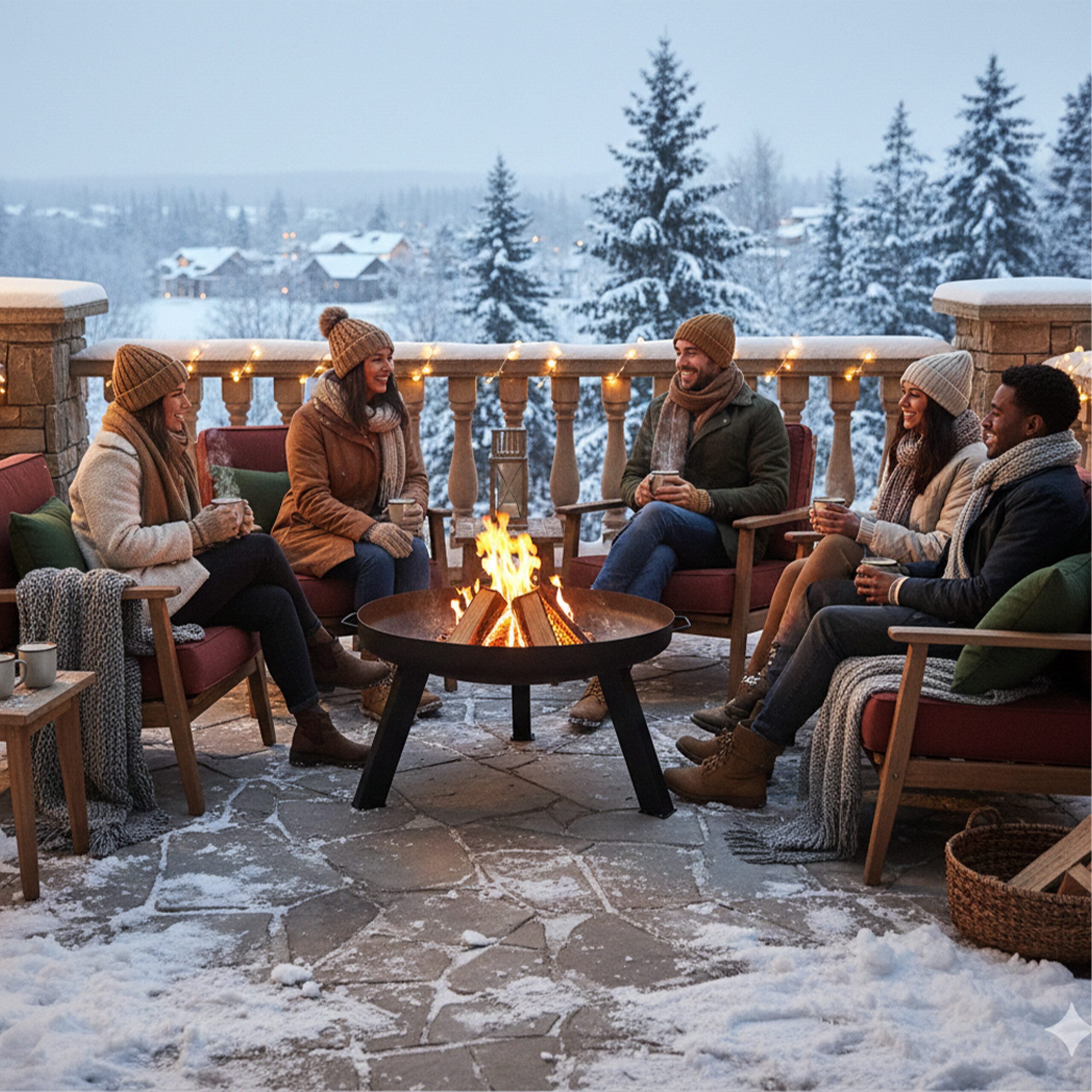 relaxdays Feuerschale mit Schürhake