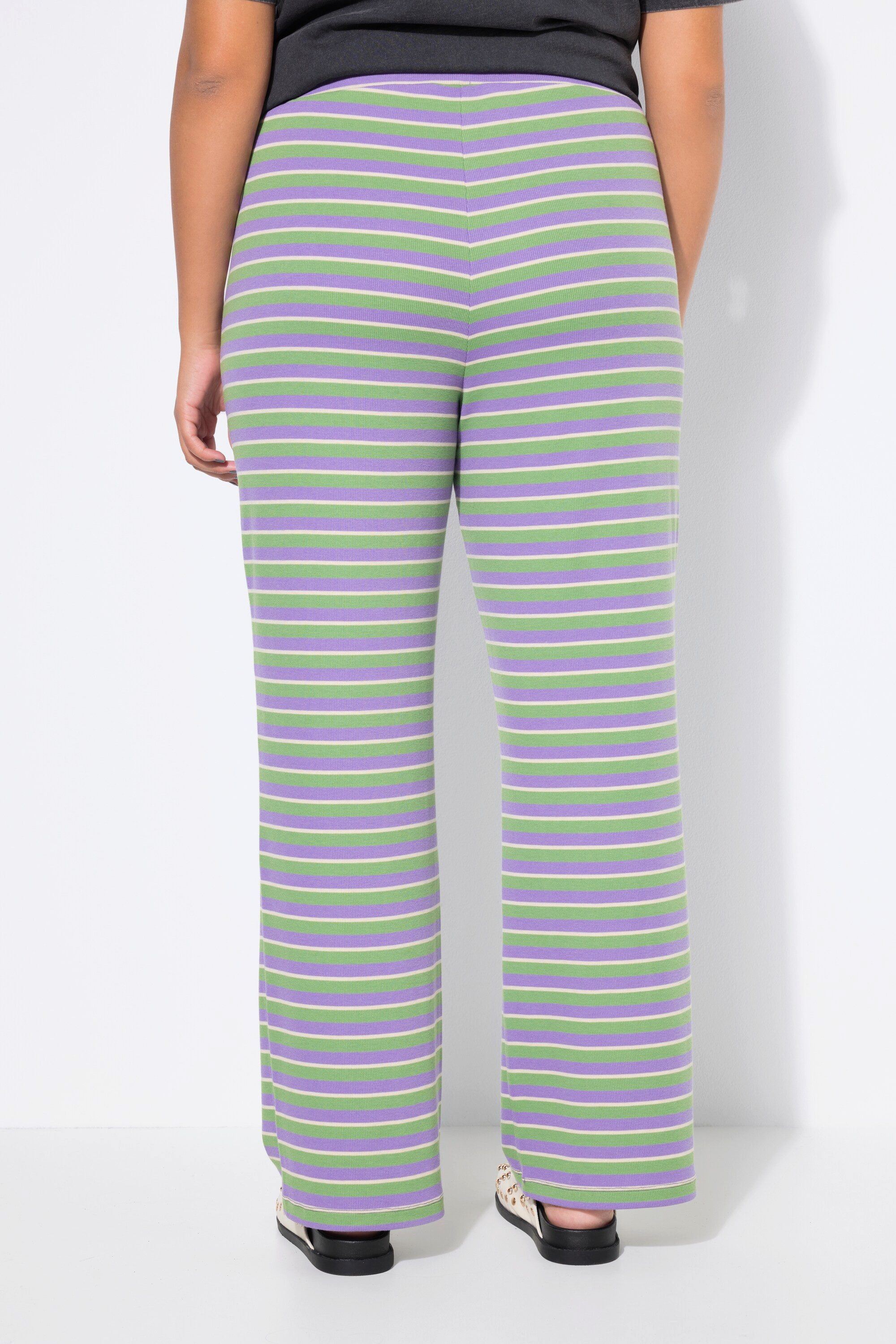 Studio Untold Schlupfhose Ringelhose Wide Legs Rippjersey Elastikbund
