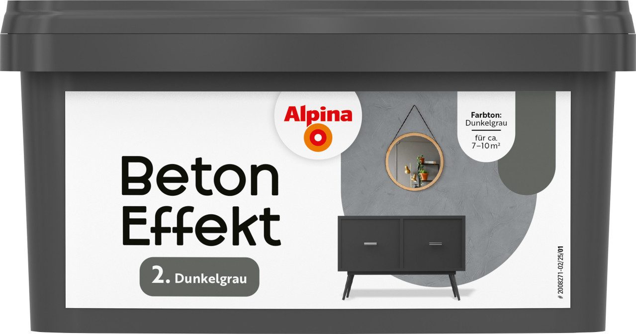 Alpina Wandfarbe Alpina Wandfarbe Beton Effekt dunkelgrau 1 L