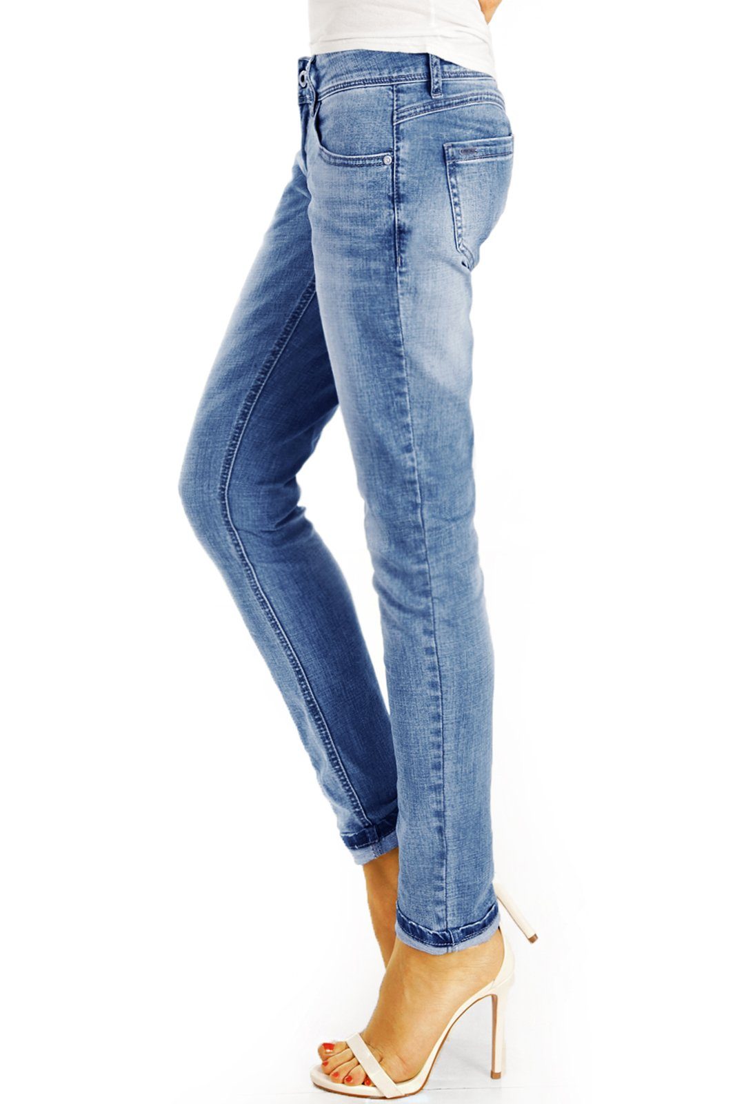 Damenjeans, relaxed be j7g-2 5-pocket waist coole Hosen low styled brut Straight-Jeans boyfriend