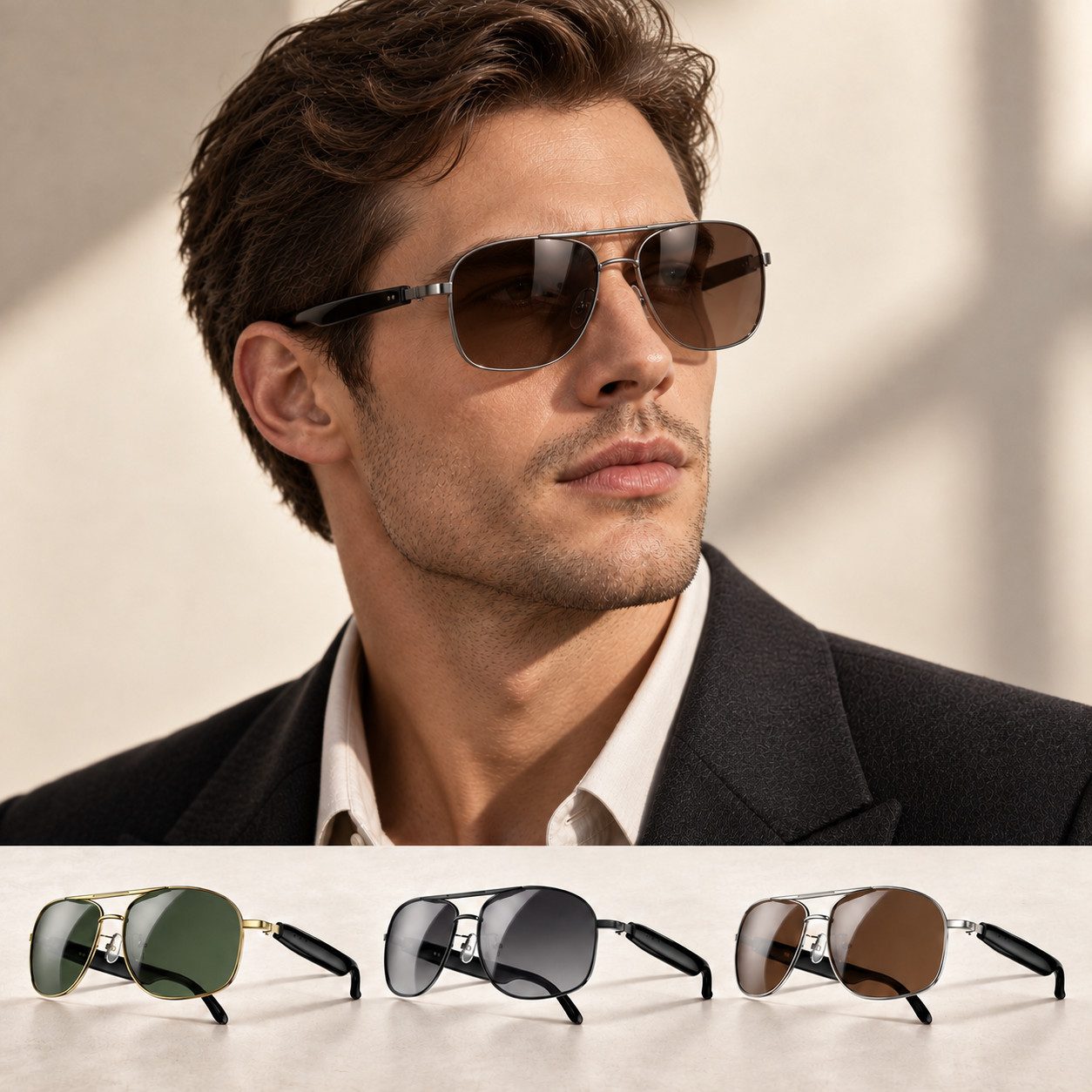 blackview Sonnenbrille D1 Pro Sonnenbrille für Damen/Herren, Open-Ear-Audio, UV-Schutz 6 Std Musik, Bluetooth 6.0, IP54, Touch-Assistent, Mag-Laden