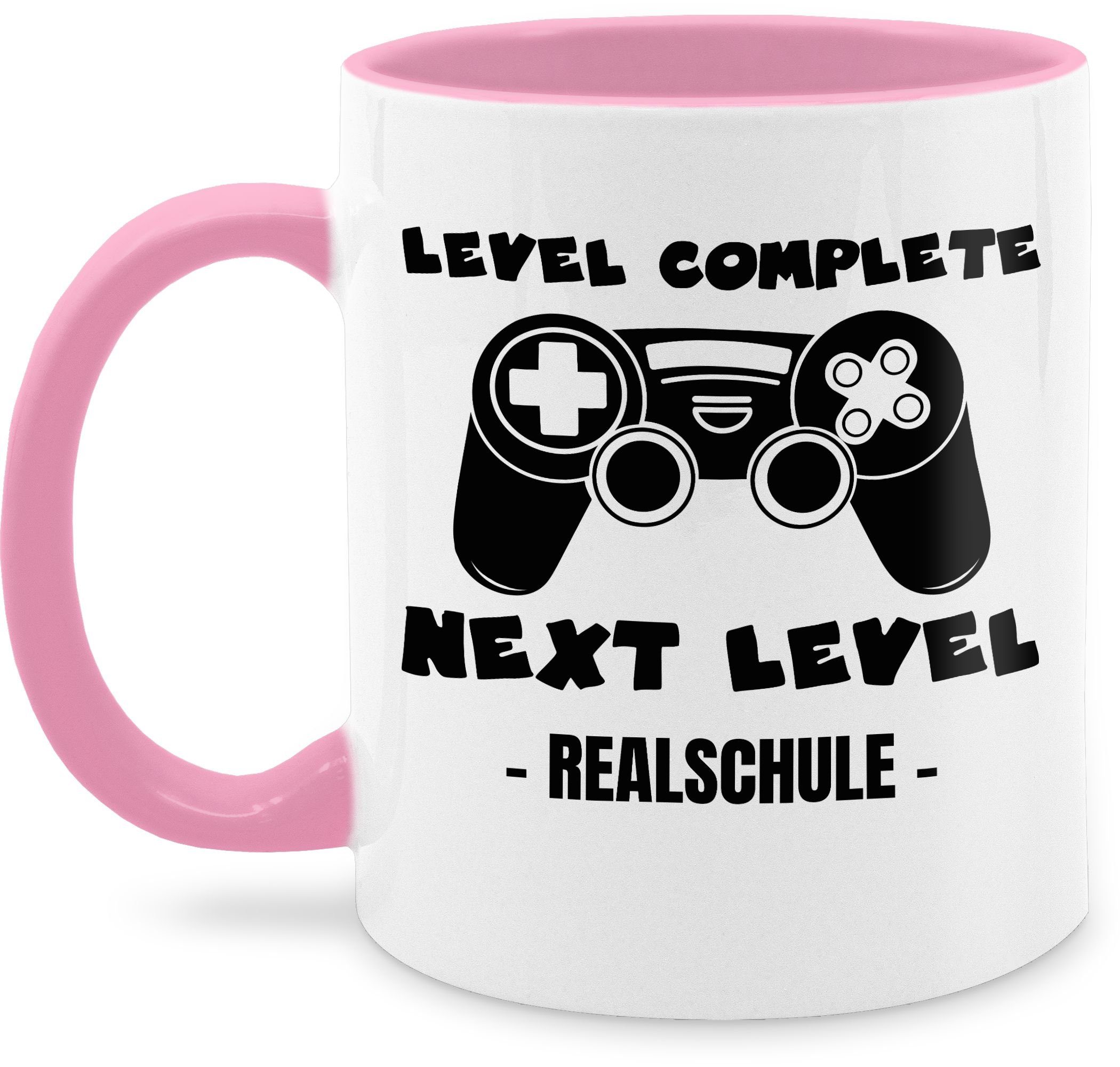 Shirtracer Tasse Next Level Realschule schwarz, Keramik, Einschulung Geschenk Tasse