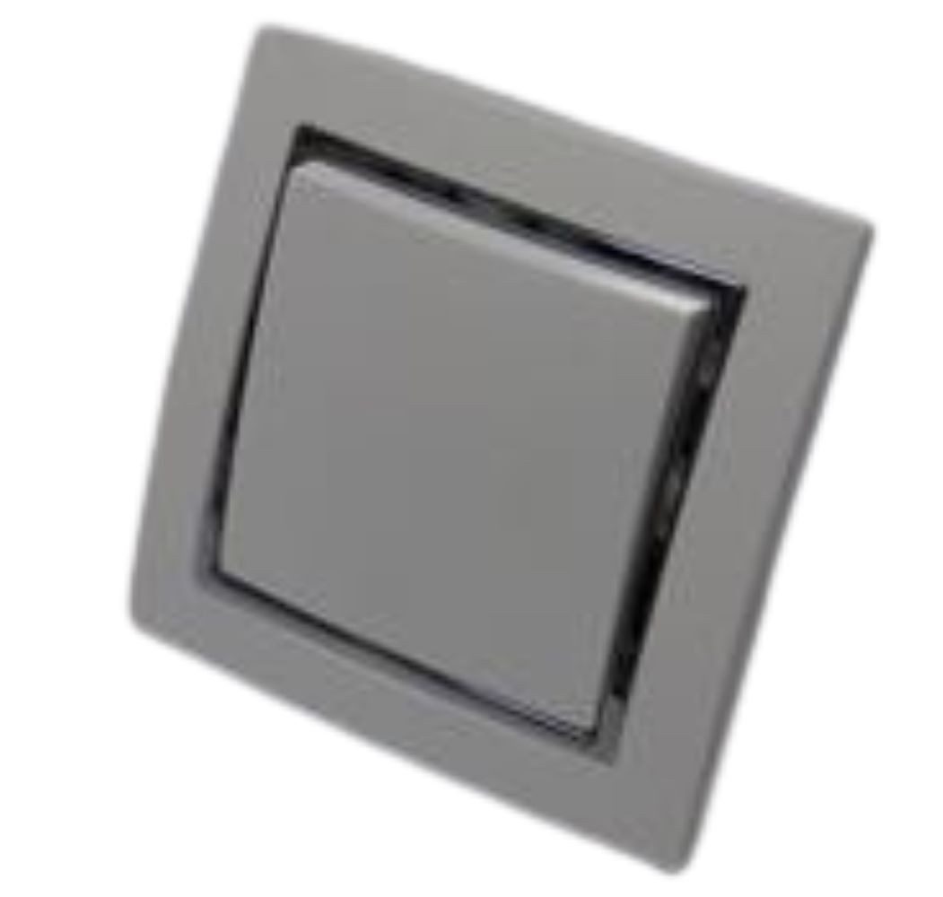 Lichtideen Schalter 7232 Levina S Klingel Taster silberner Rand 10 Ampere (Taster, Schalter, Anennendose, Steckdose mit USB lieferbar)