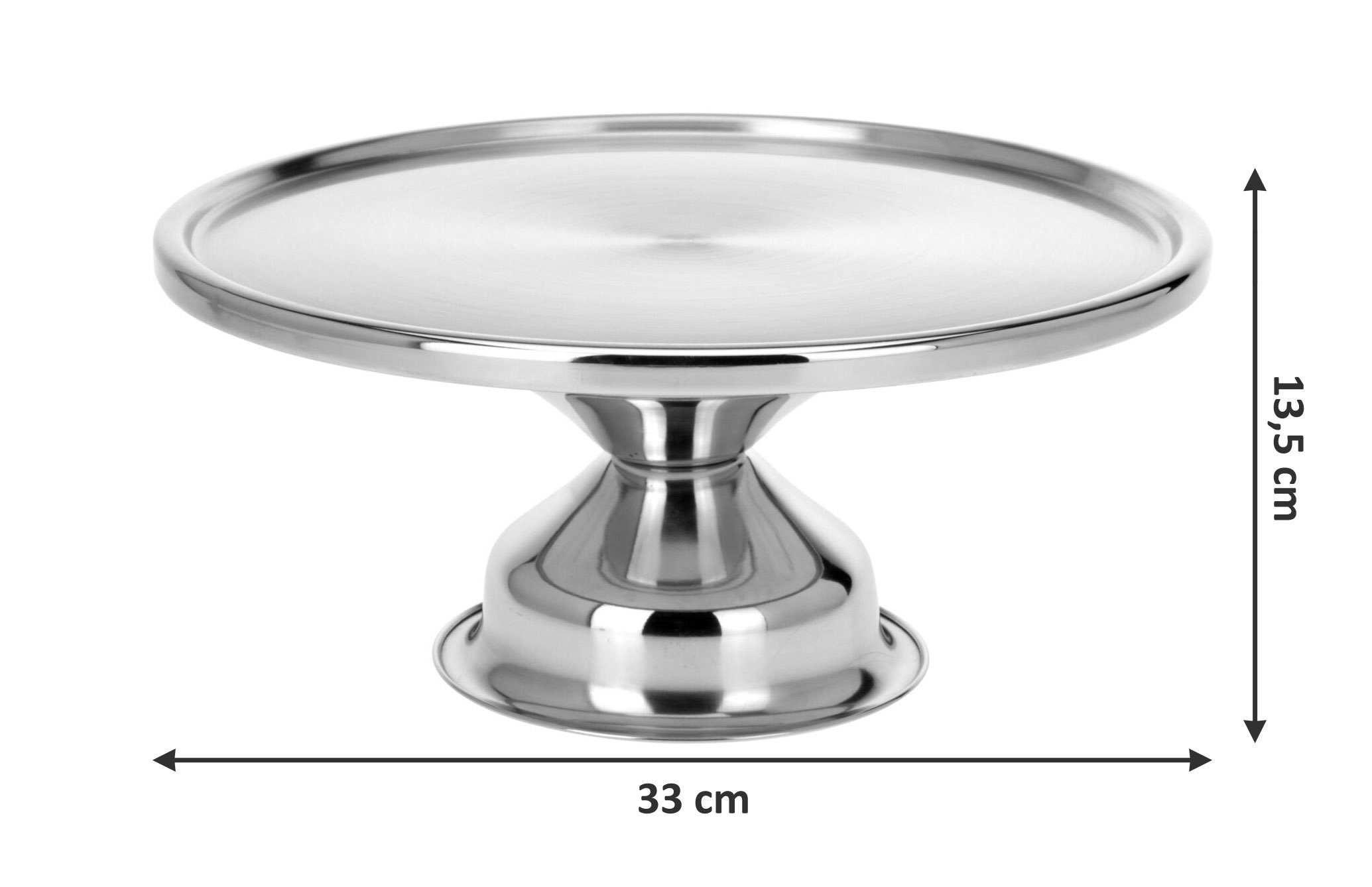 Spetebo Tortenständer Edelstahl Tortenständer mit Fuß - Ø 33 cm, Edelstahl, (Packung, 1-tlg., 1 x Tortenplatte), Metall Servierplatte für Kuchen und Torten