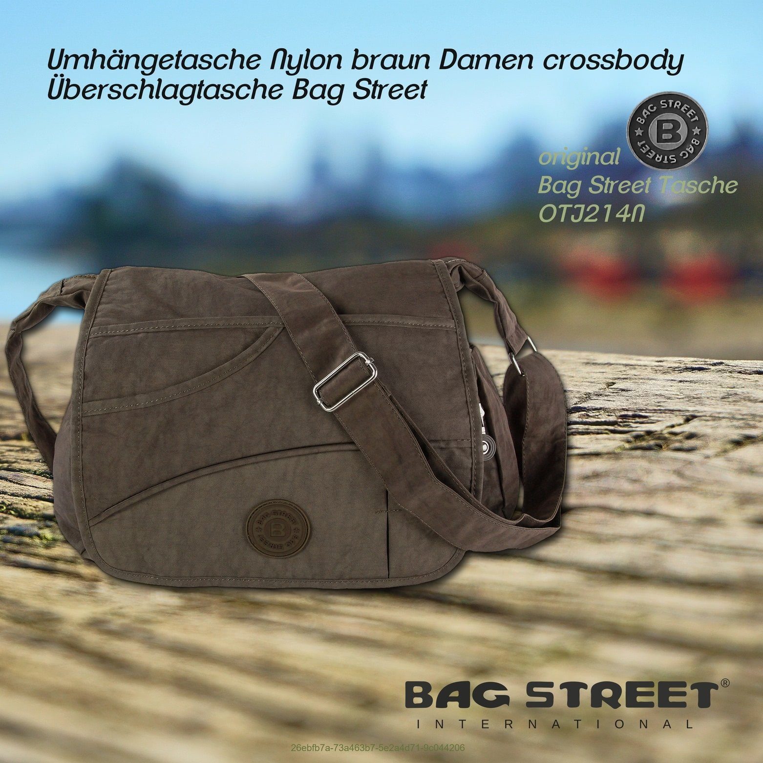 BAG STREET Umhängetasche Bag Street Damenhandtasche Umhängetasche (Umhängetasche), Damen, Jugend Umhängetasche Nylon, braun ca. 32cm x ca. 20cm