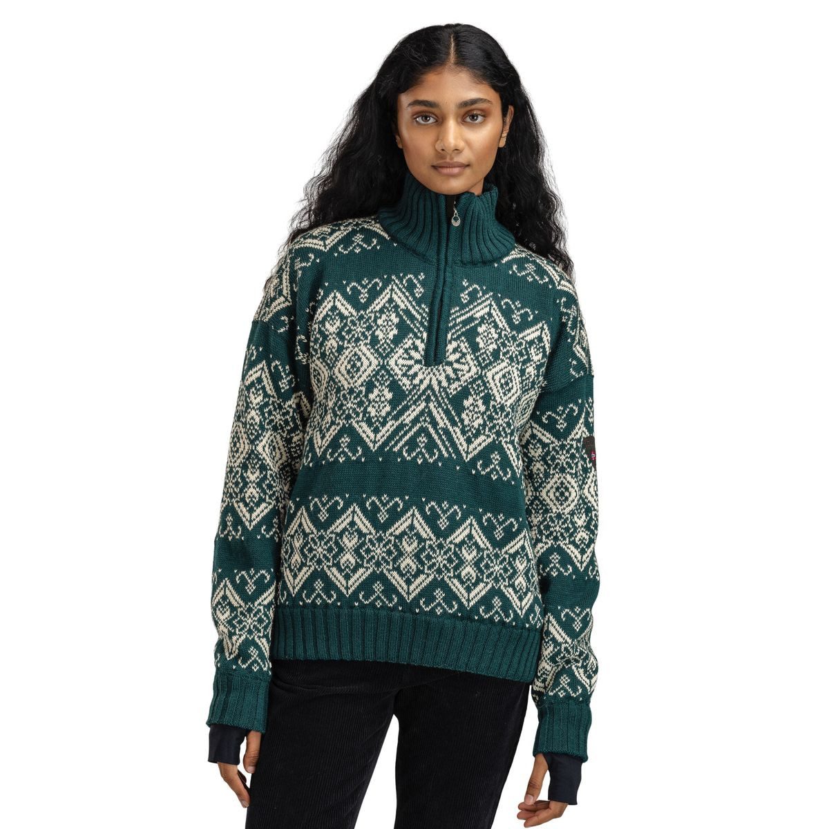 Dale of Norway Fleecepullover Roset Fem. WP Sweater Vielseitiger Damenpullover aus winddichter, feiner norwegischer