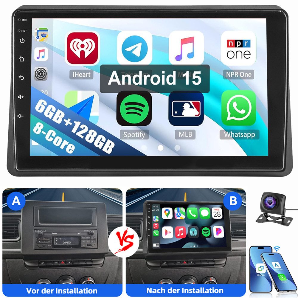ESSGOO 10,1" Für Renault Master Opel Movano B Nissan NV400 6+128GB WIFI EQ Autoradio (Digitalradio (DAB), RDS, FM, AM, Apple Carplay Android Auto 4G LTE DSP SWC 8-Kern)