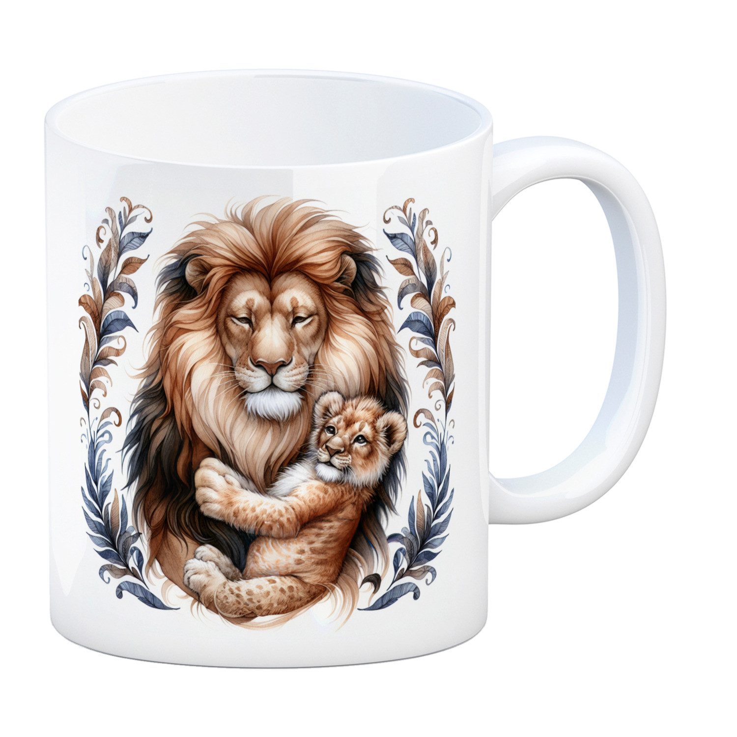 Tasse Löwenpapa mit Baby Kaffeebecher